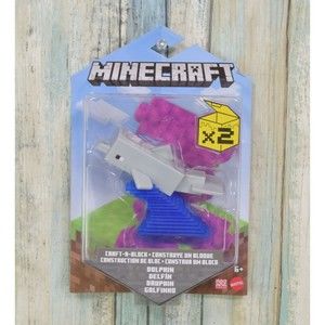 Minecraft Dolphin Craft-A-Block Figure RARE